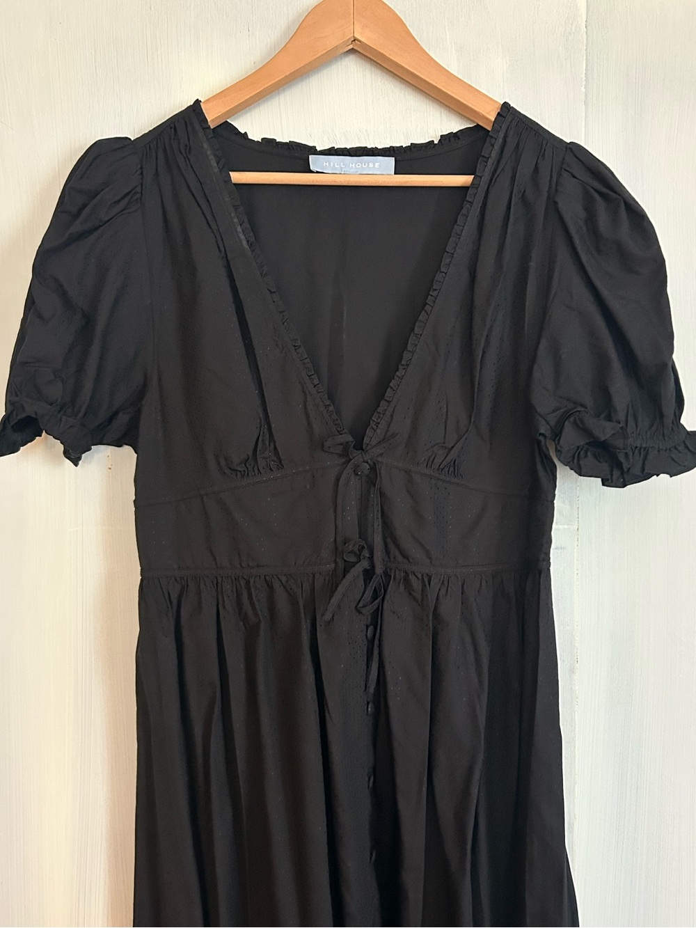 Hill house Black Cotton Midi Dress